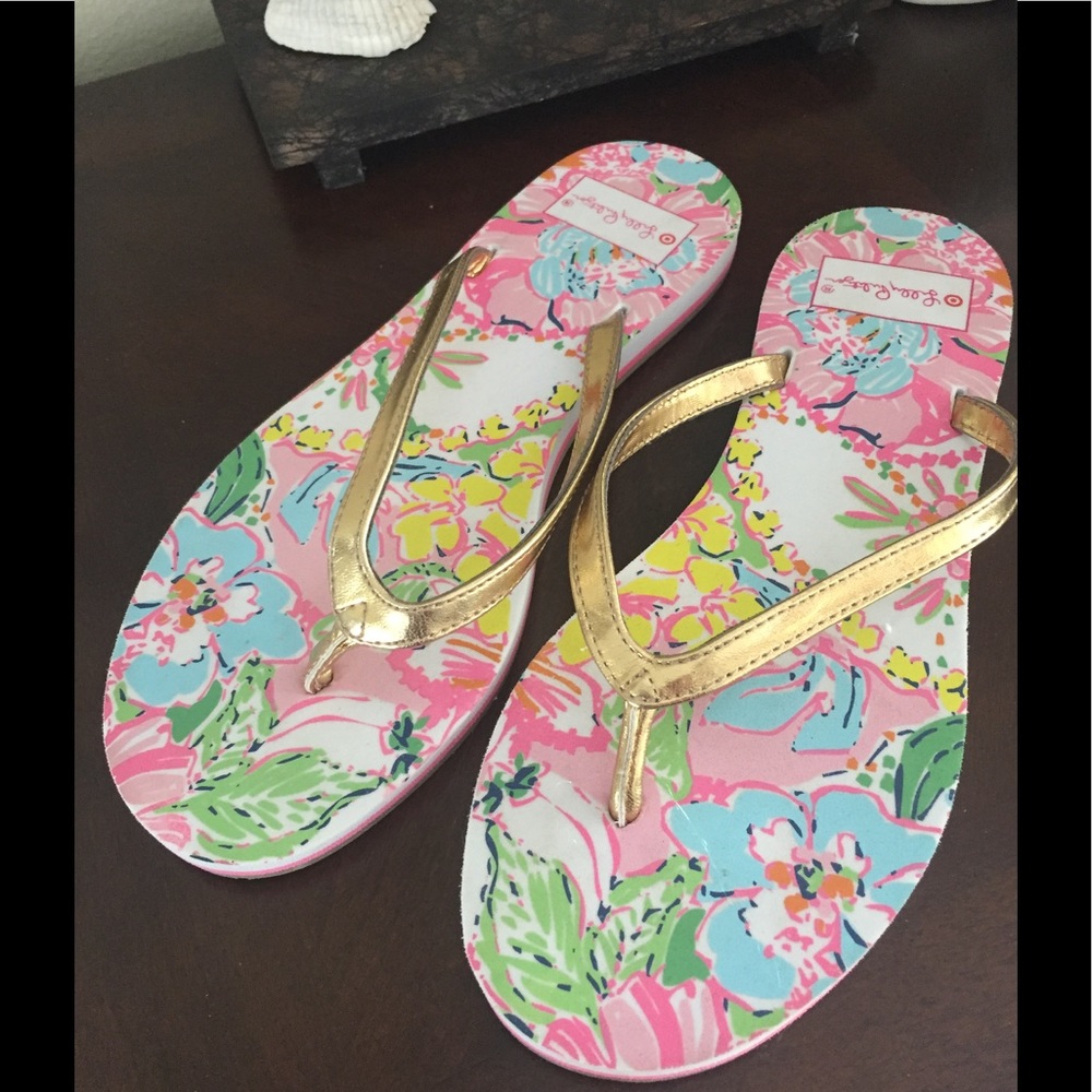 LILLY PULITZER SANDAL FLIP FLOPS SIZE 6/7 estimate